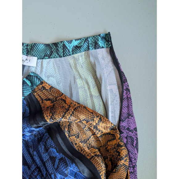 NWT DELFI Collective Colorblock Snake Clara pleated midi Skirt Size XS #1D460 - Picture 8 of 8